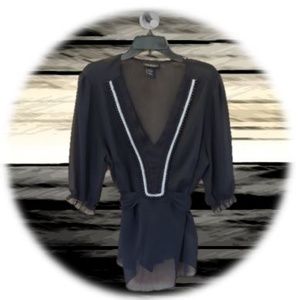 Lane Bryant Wrap Around Beaded Blouse